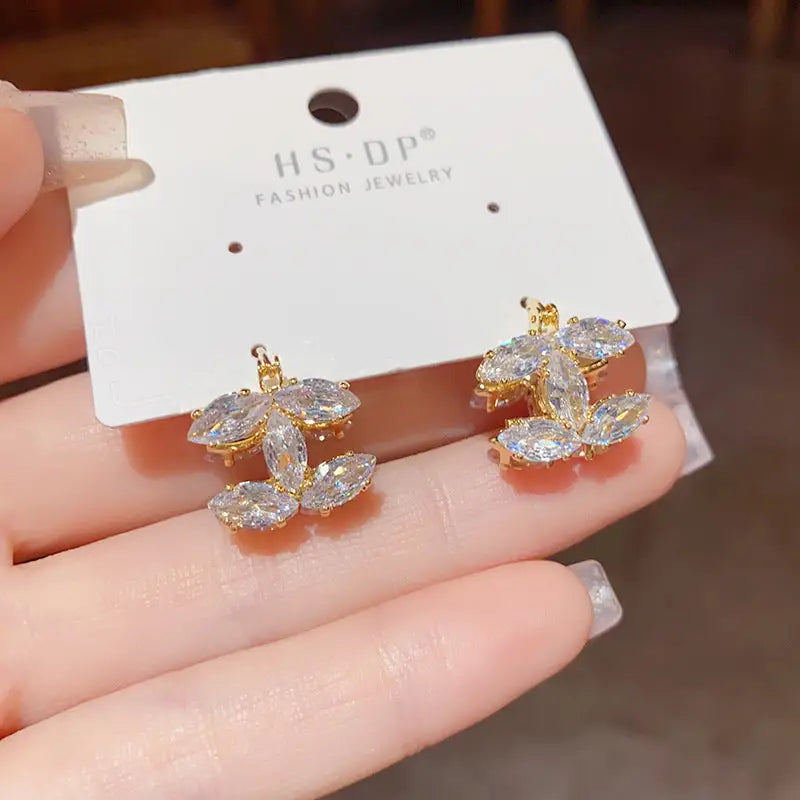 Golden Geo Chic 14K Gold Fashion Ear Clips - No 49