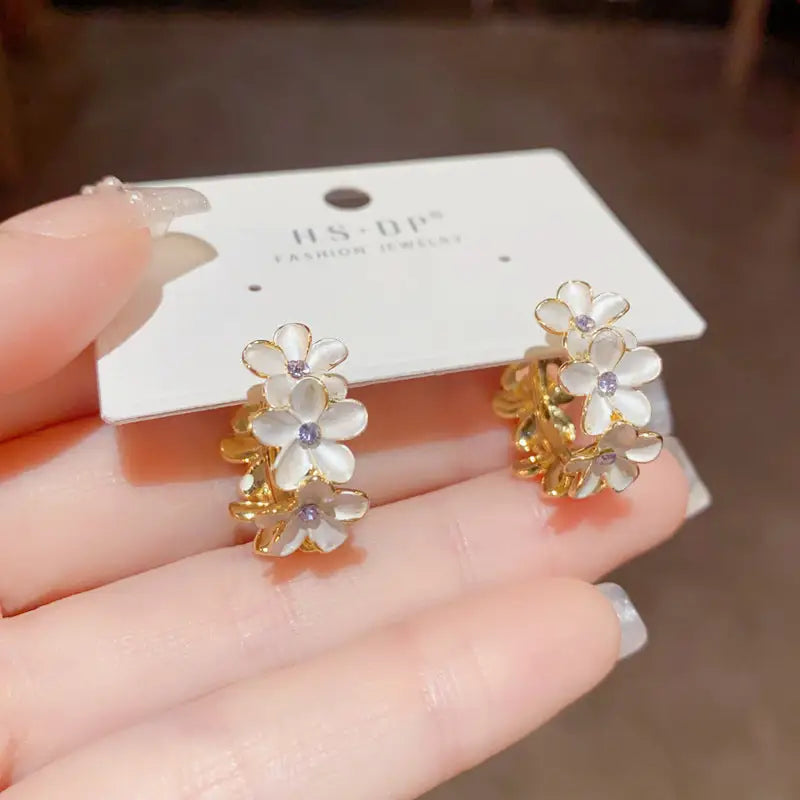 Golden Geo Chic 14K Gold Fashion Ear Clips - No 54