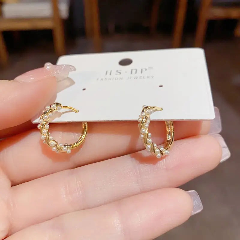Golden Geo Chic 14K Gold Fashion Ear Clips - No 60