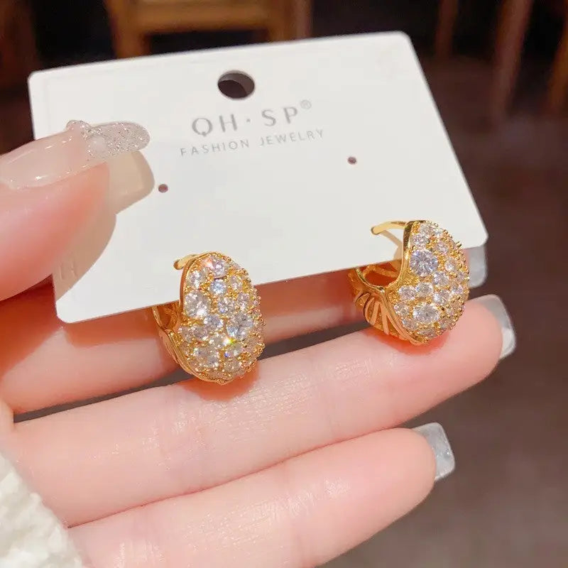 Golden Geo Chic 14K Gold Fashion Ear Clips - No 71