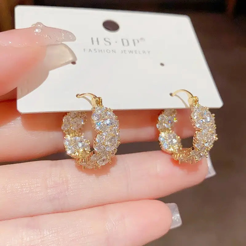 Golden Geo Chic 14K Gold Fashion Ear Clips - No 99