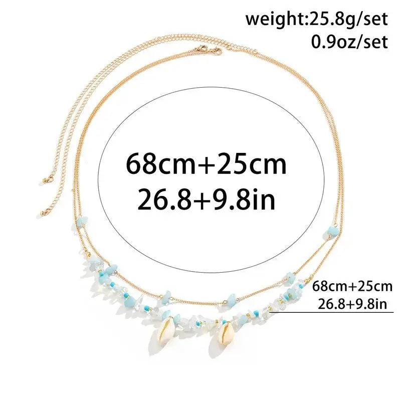 Gravel Shell Waist Chain with Delicate Beach-Inspired Accents - Gold