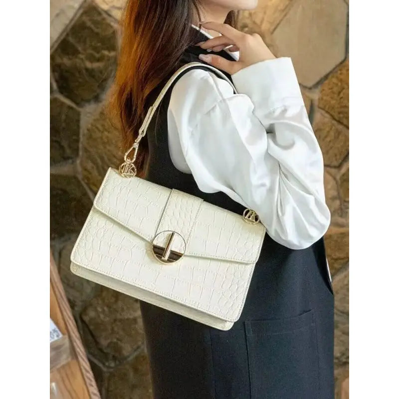 Gray Green Corduroy Shoulder Bag with Multiple Pockets and PU Lining
