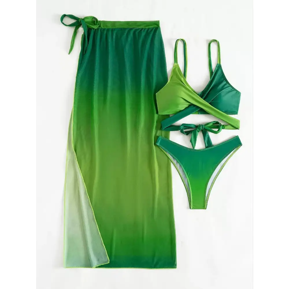 Green Gradient Bikini European And American Ladies