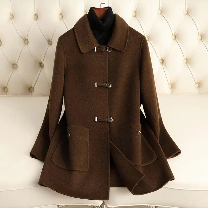 Brown wool coat.