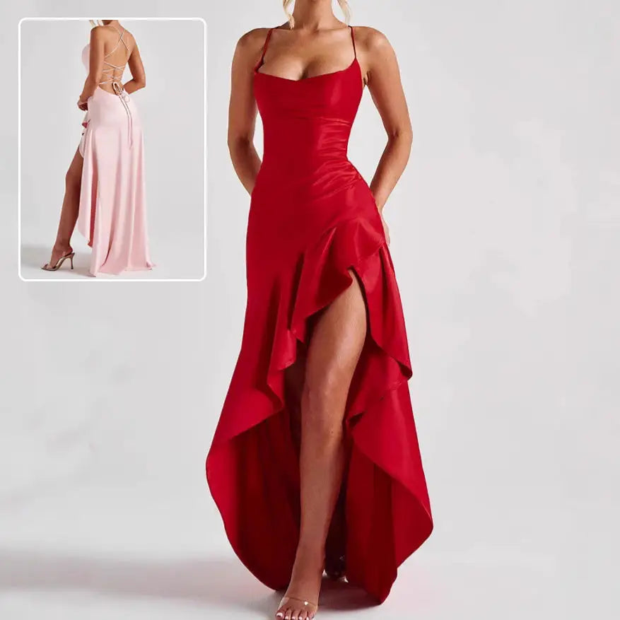 High Waist Sleeveless Polyester Sling Dress in Multiple Colors