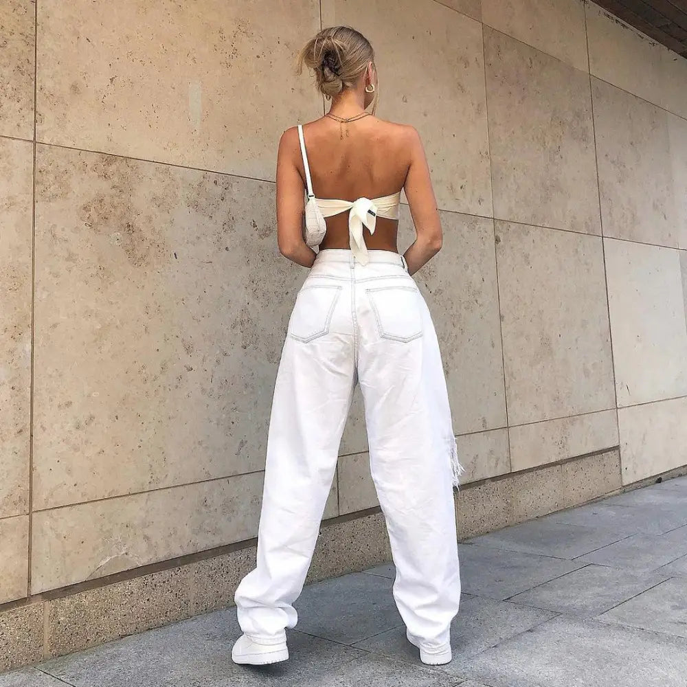 Hole-y Chic White Jeans
