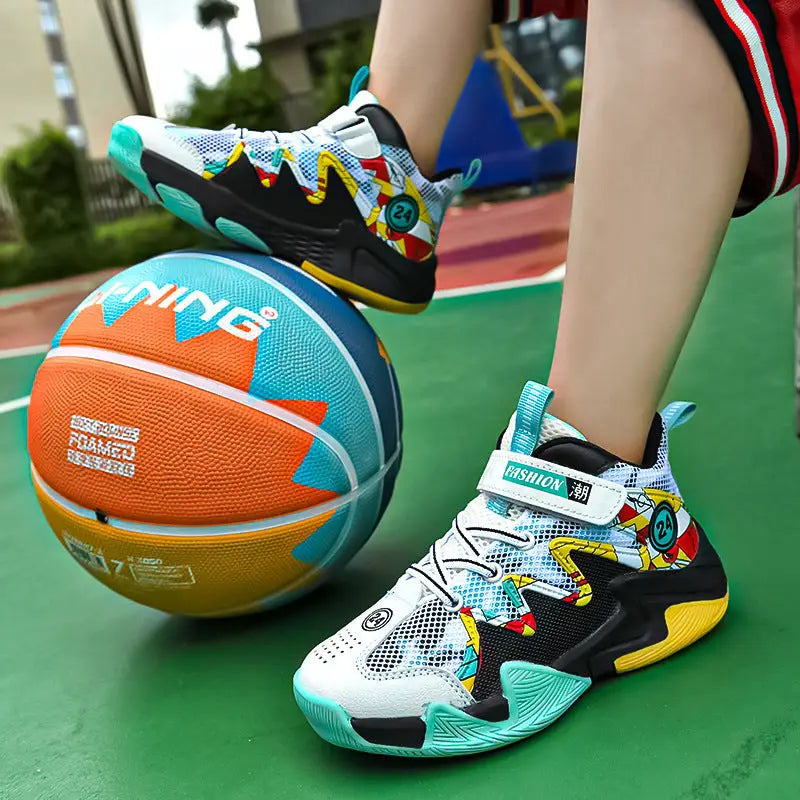 HoopPro Boys’ Breathable Basketball Kicks