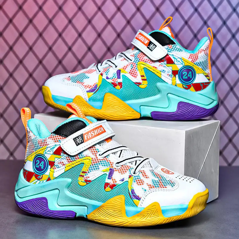 HoopPro Boys’ Breathable Basketball Kicks