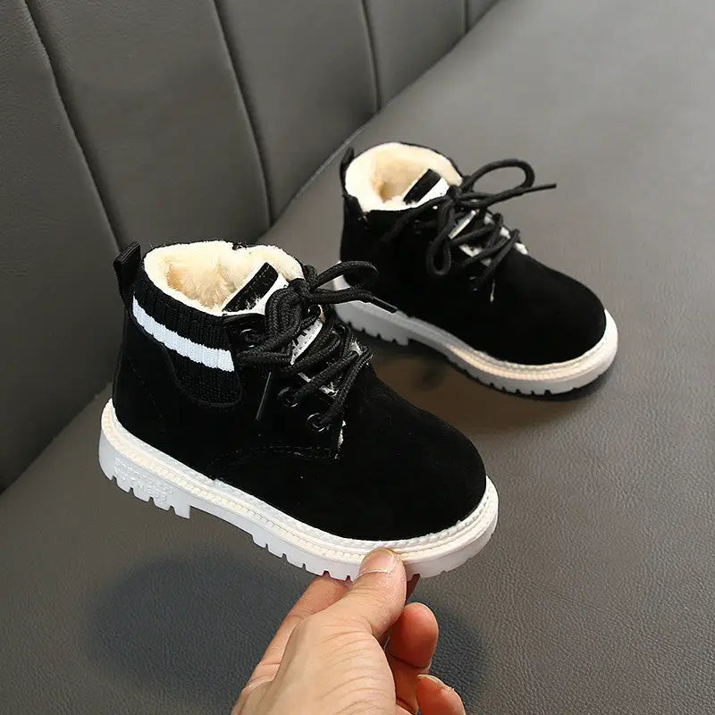 KiddyKnit Boots: Cozy Cotton for Boys & Girls - Plus cotton black / 21