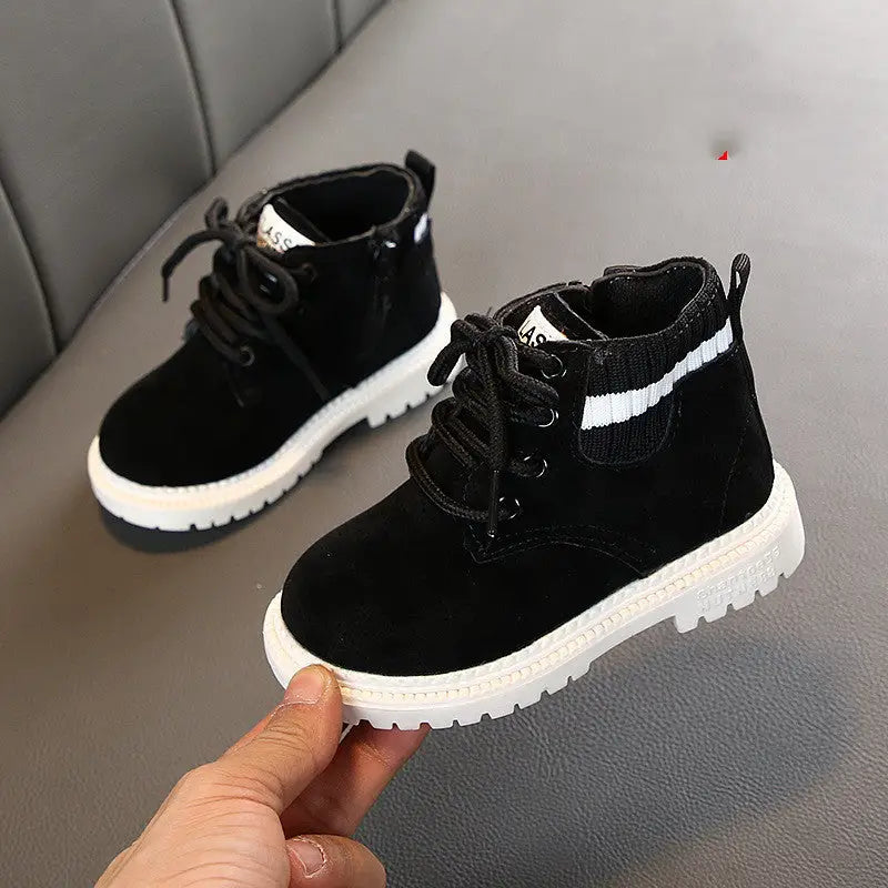 KiddyKnit Boots: Cozy Cotton for Boys & Girls - Single black / 21