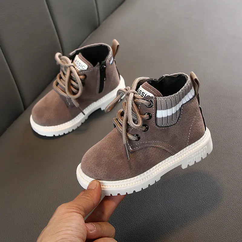 KiddyKnit Boots: Cozy Cotton for Boys & Girls - Single gray / 21