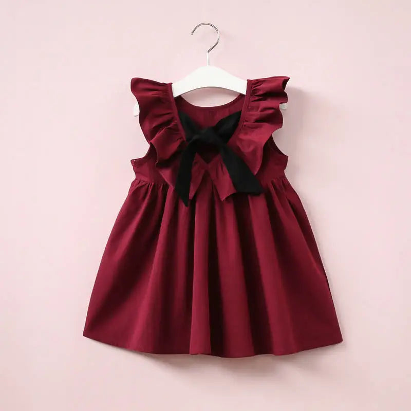 Kid’s Sleeveless Dress - Wine red / 130
