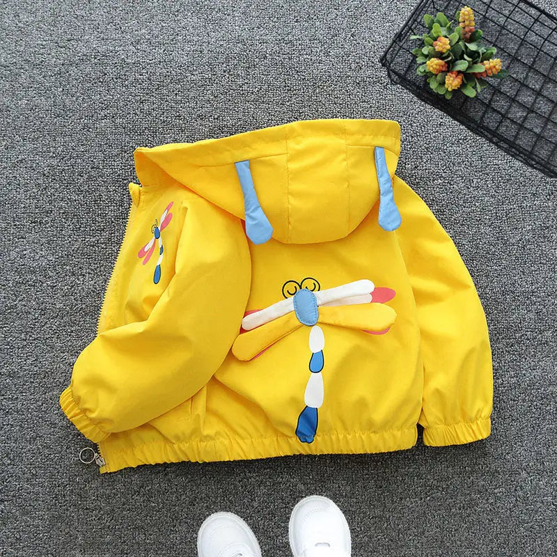 KidzZip Hooded Jacket - Dragonfly coat yellow / 80cm