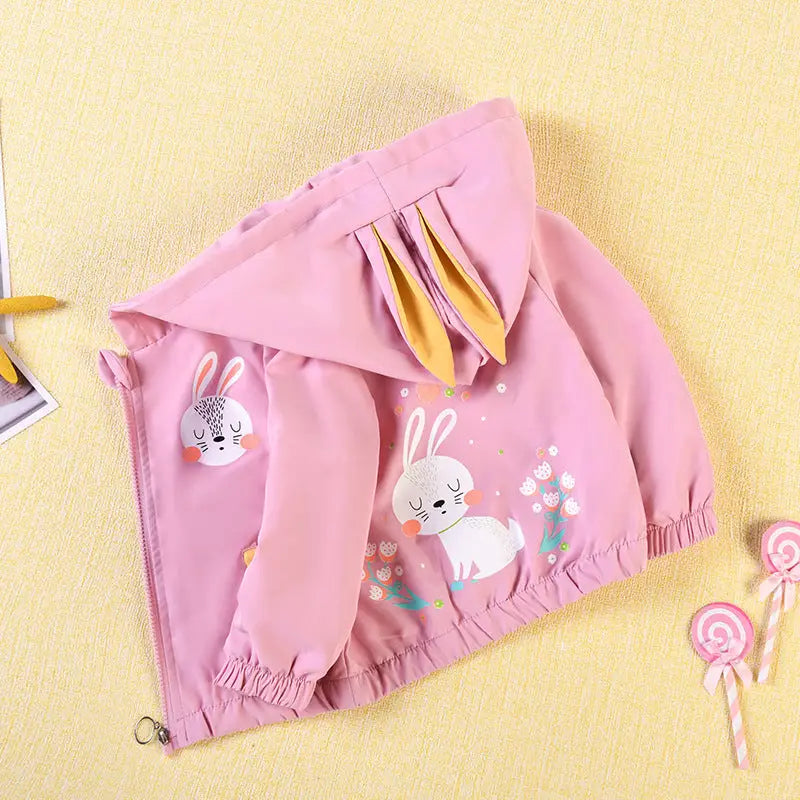 KidzZip Hooded Jacket - Rabbit coat pink / 90cm