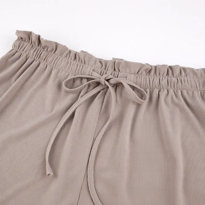 Knitted French Ice Silk Rib Wrap Chest Underwear Comfortable Women’s Pajamas