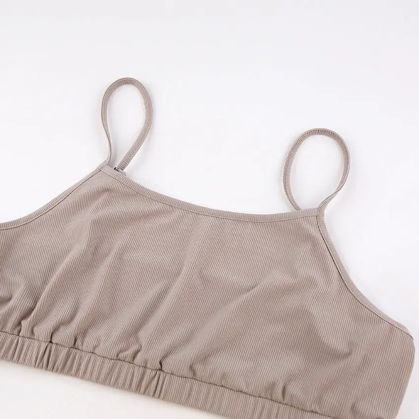 Knitted French Ice Silk Rib Wrap Chest Underwear Comfortable Women’s Pajamas
