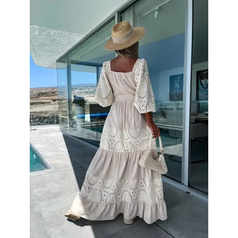 Lace Charm: Waist-Controlled Casual Dress for Women