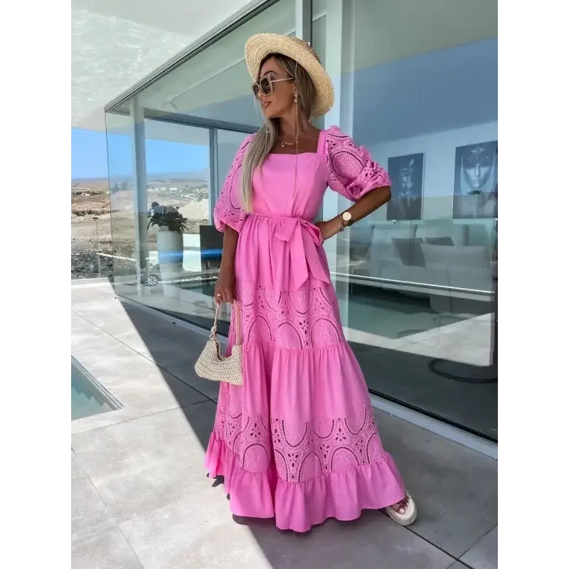 Lace Charm: Waist-Controlled Casual Dress for Women