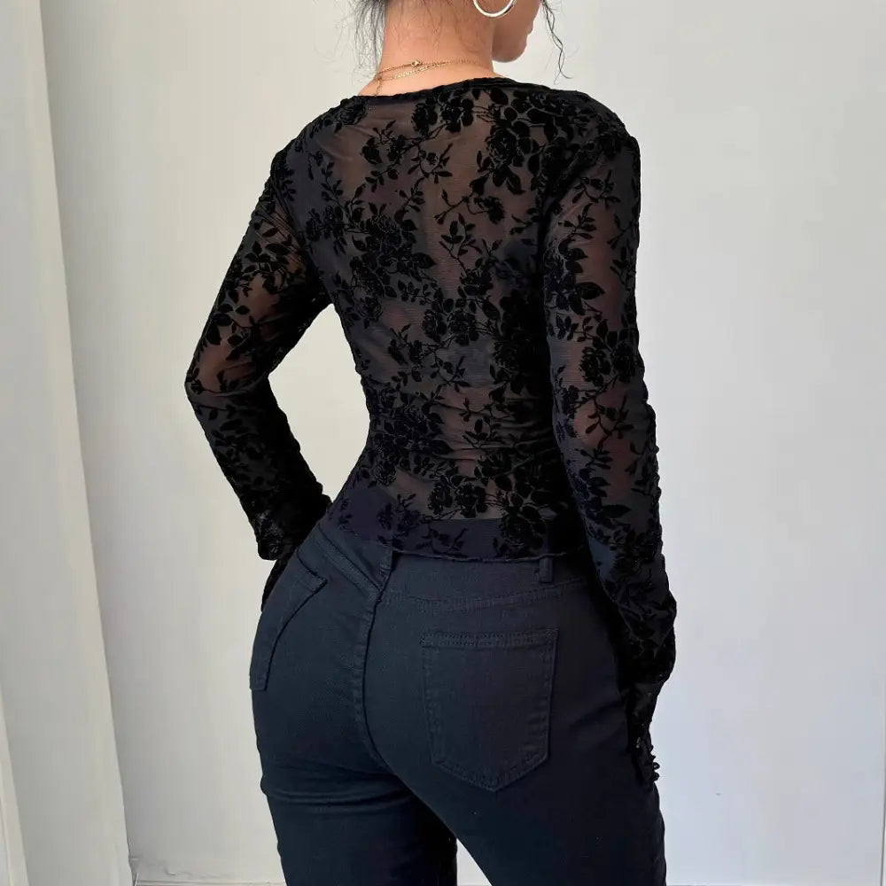 LaceFlare V-neck Tee