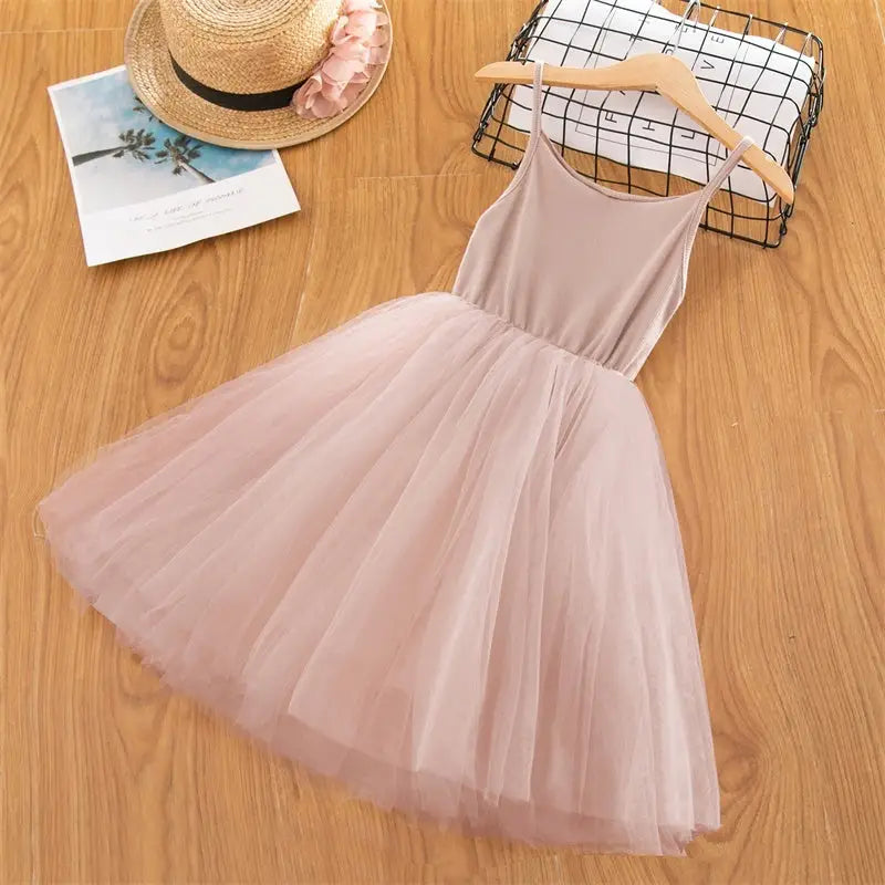 LaceWhirl: Kids’ Dreamy Gown for 3-8 Years - B110cm / Pink1