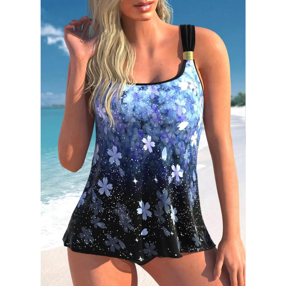 Large Split Bikini Two-piece Sling - Dark Blue / S