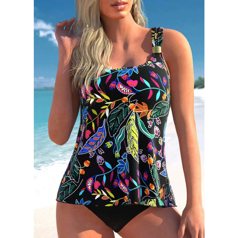 Large Split Bikini Two-piece Sling - Multicolor / S