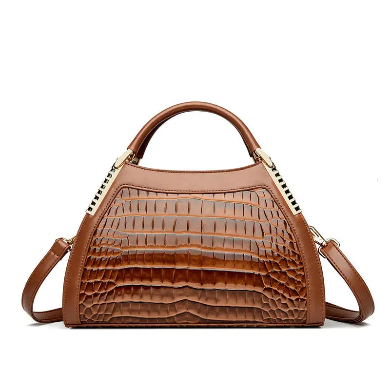 Leopard Print Crocodile Pattern PU Shoulder Bag for Women - Yellow