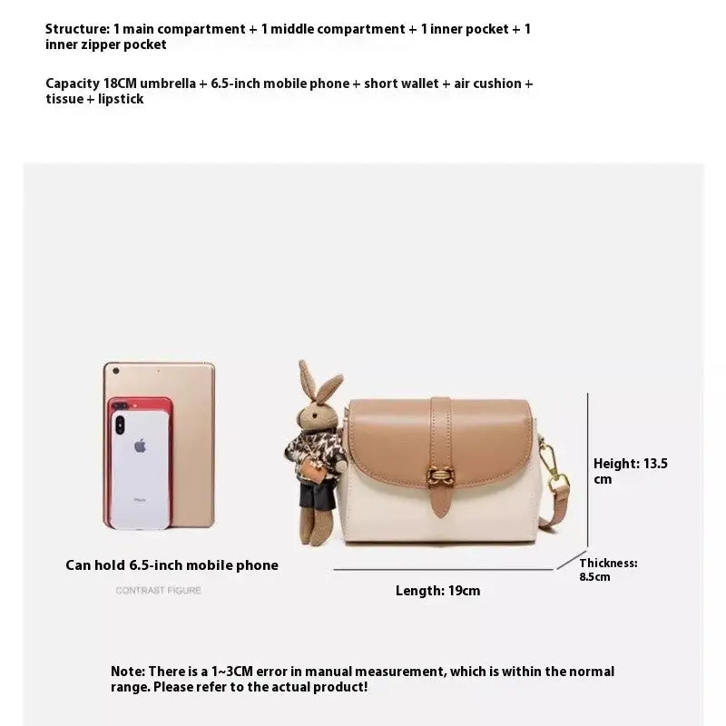 Light Brown Soft PU Pocket Sandwich Bag with Mobile Phone Compartment - Light Brown