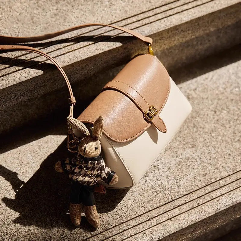 Light Brown Soft PU Pocket Sandwich Bag with Mobile Phone Compartment - Light Brown
