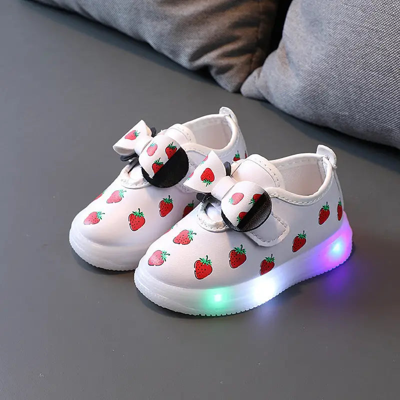 Light-Up Kids’ LED Sneakers - White / 21