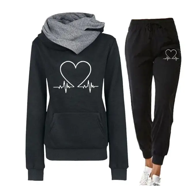 Love Heart Hoodie & Pants Set