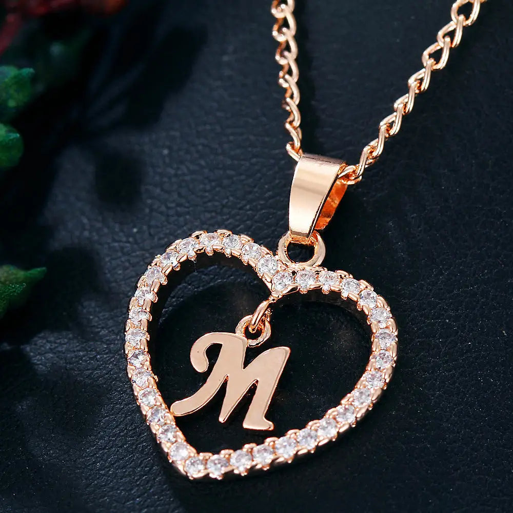 LoveLetters Gold Pendant Necklace - Rose Gold M