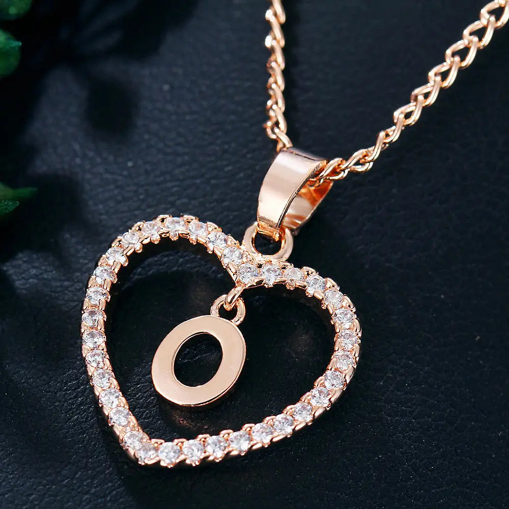 LoveLetters Gold Pendant Necklace - Rose Gold O