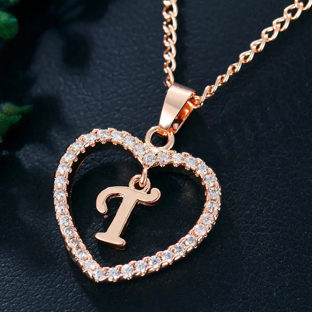 LoveLetters Gold Pendant Necklace - Rose Gold T