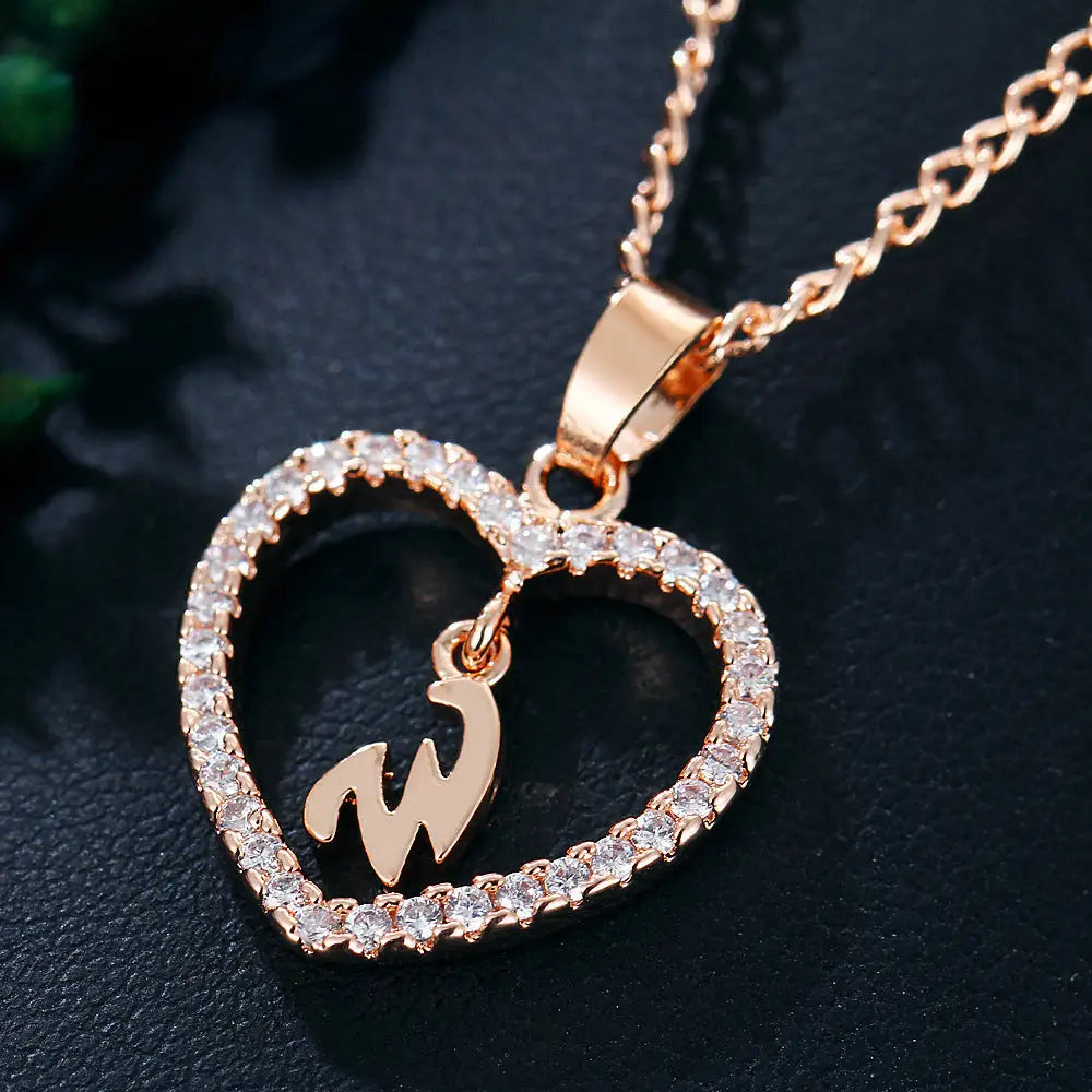 LoveLetters Gold Pendant Necklace - Rose Gold W