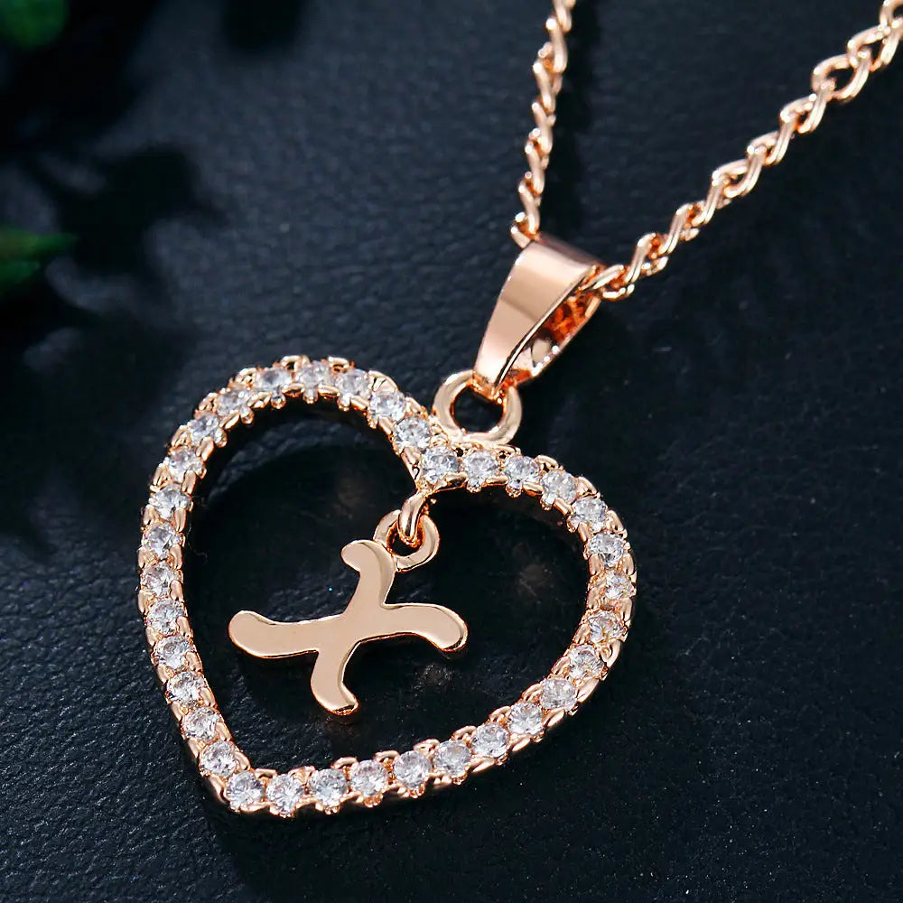 LoveLetters Gold Pendant Necklace - Rose Gold X