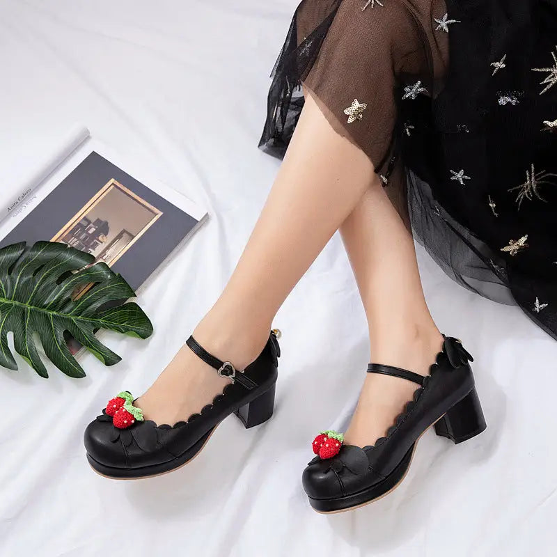 Low Top Mid Heel Imitation Leather Shoes for Women