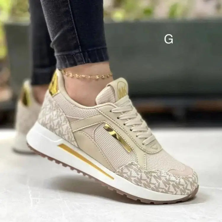 MaxRelax Mesh: Flat Bottom Leisure Sneakers - Apricot / 36