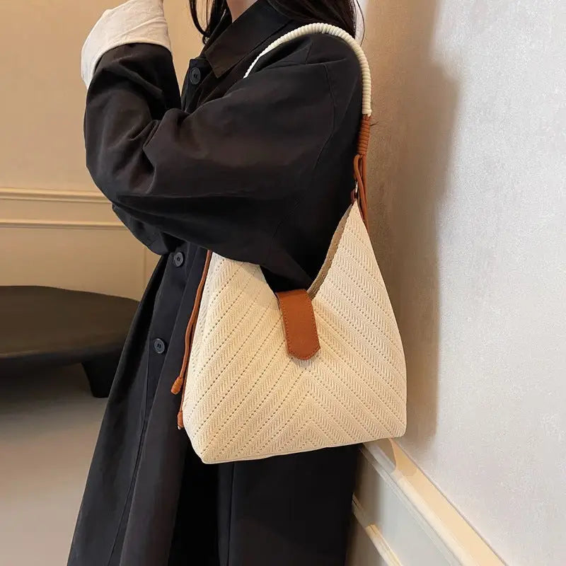 Medium Nylon Suitcase with Zipper Compartment in Black Khaki or Milky White