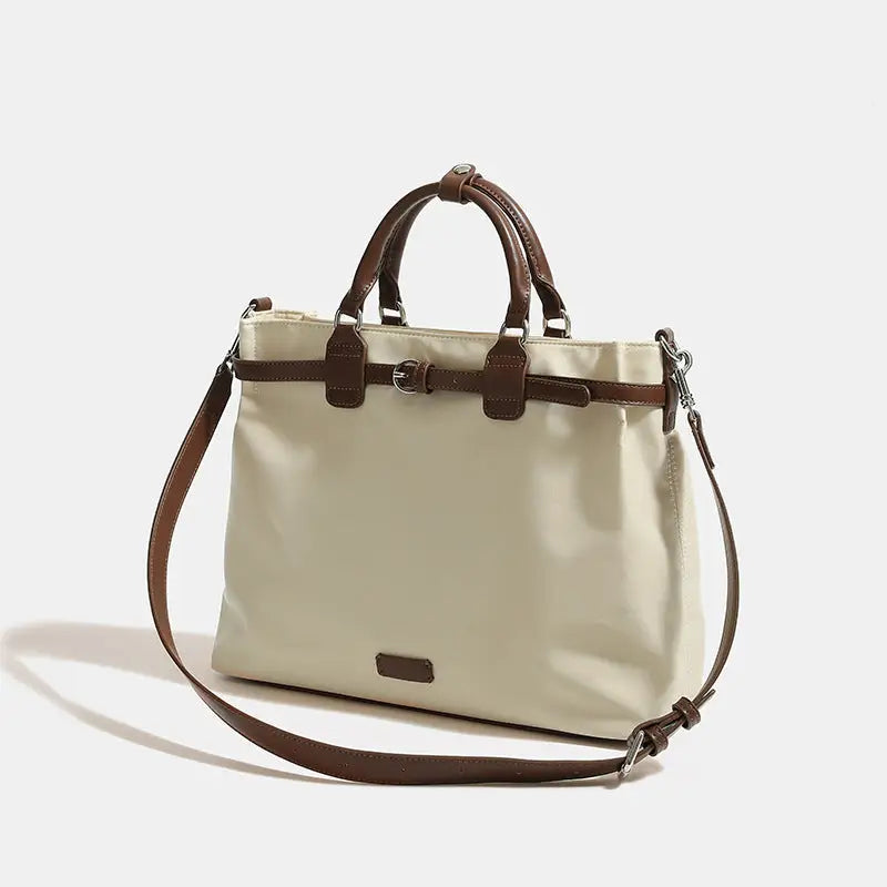 Medium Nylon Tote Bag with Open Pocket in Multiple Colors