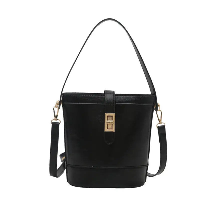 Medium PU Bucket Bag with Single Shoulder Strap in Multiple Colors