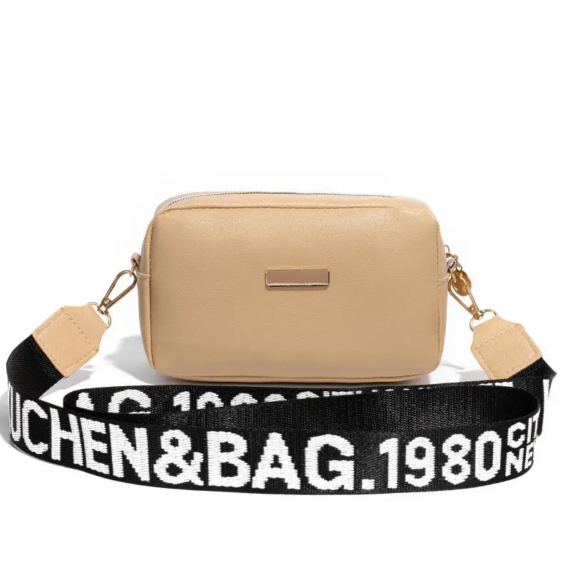 Medium PU Horizontal Square Bag with Three-Dimensional Pocket