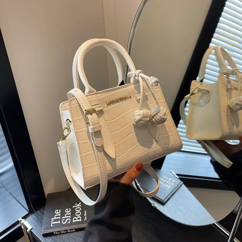 Medium PU Leather Urban Handbag with Sandwich Pocket