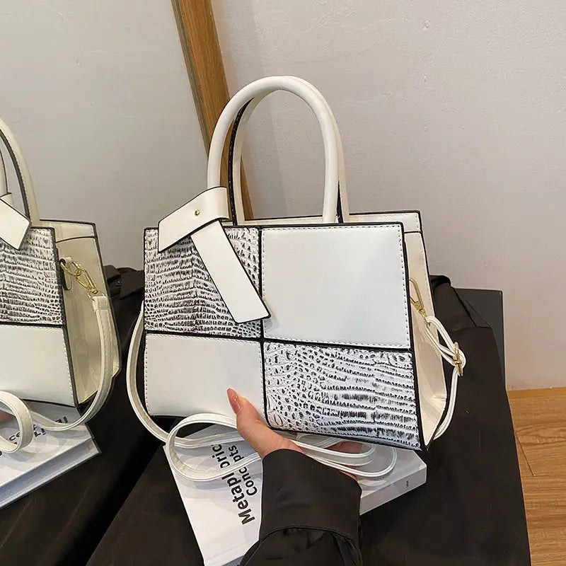 Medium PU Leather Women’s Crossbody Bag with Outer Slit Pocket - White