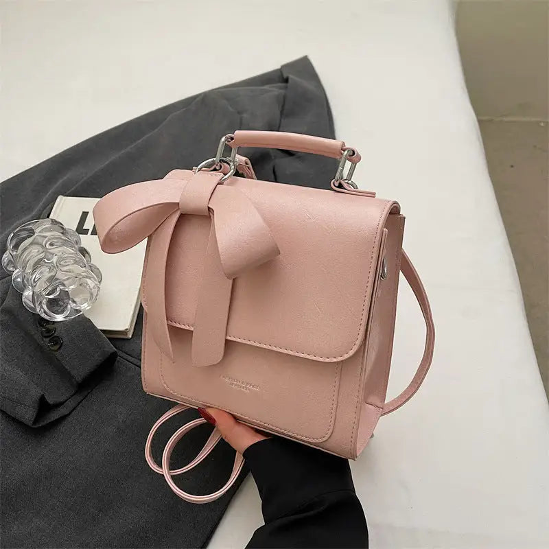 Medium PU Square Handbag with Zipper Pocket in Multiple Colors