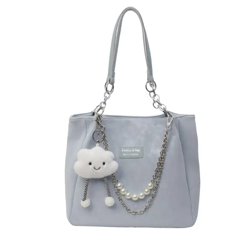 Medium PU Suitcase Style Square Bag with Internal Zipper and Hanging Piece
