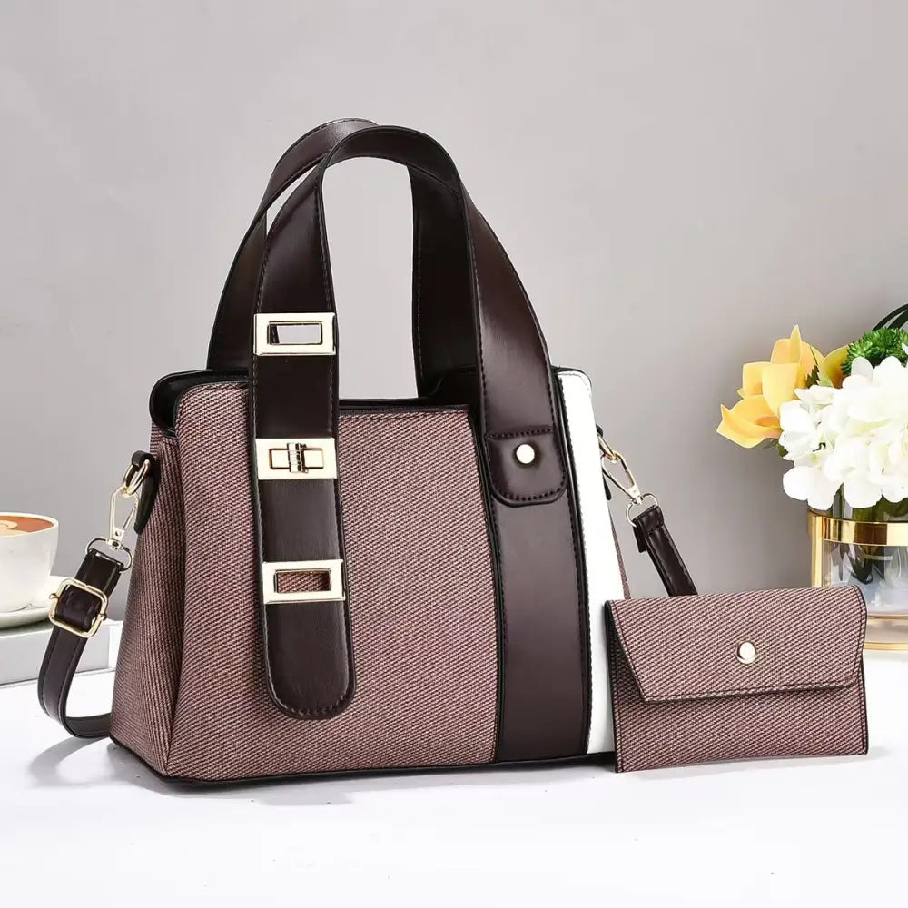 Medium PU Suitcase with Zipper and Sandwich Pocket in Multiple Colors - Brown