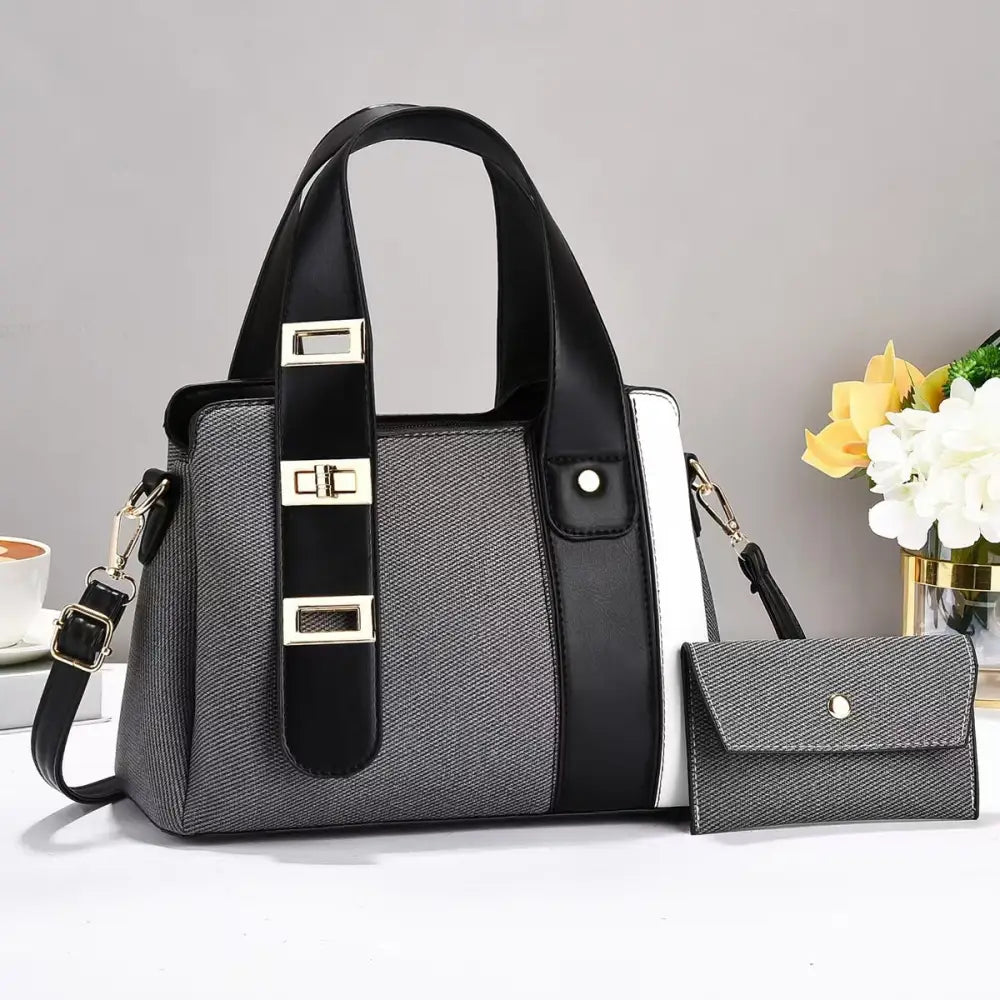 Medium PU Suitcase with Zipper and Sandwich Pocket in Multiple Colors - Black