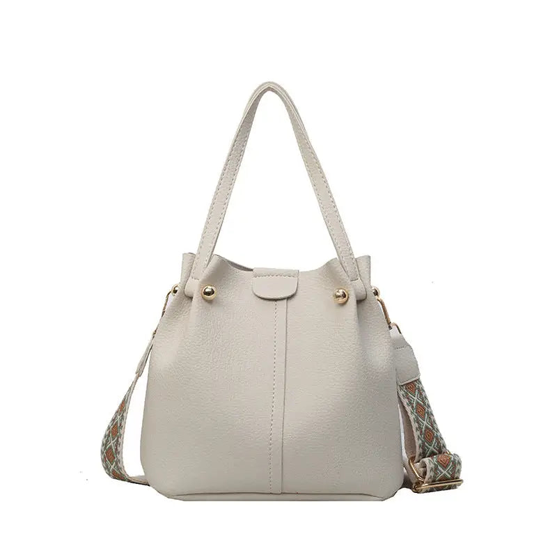 Medium Retro PU Handbag with Sandwich Pocket in Classic Colors